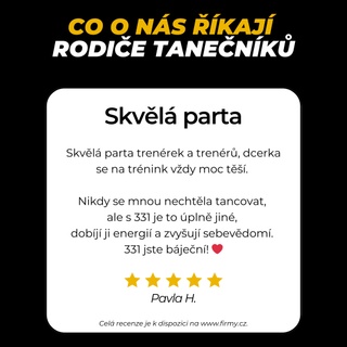 ✳️ Co o nás říkají rodiče tanečníků ❓⁠
⁠Pro další recenze swajpni doleva 👈⁠
⁠
Děkujeme moc za všechny skvělé recenze od rodičů našich tanečníků, ale samozřejmě i od tanečníků samotných 😍 Moc si jich vážíme 🙏⁠
⁠
Tyto i další recenze najdeš na našem profilu na Firmy.cz 😊⁠
⁠
Jestli se ti tento příspěvek líbí ⤵️⁠
⁠
❤️ dej mu lajk ⁠
✍️ napiš do komentářů svoje postřehy⁠
💟 sdílej ho⁠
🏷 sleduj @331dancestudio ⁠
⁠
Nebo si s námi přijď rovnou zatancovat ⤵️⁠
⁠
✅ Taneční lekce v Olomouci: ⁠
👉 www.331.cz/olomouc 👈⁠
⁠
✅ Taneční lekce v Praze:⁠
👉 www.331.cz/praha 👈⁠
⁠
#331dancestudio #olomouc #olomouc_city #olomouccity #tanecolomouc #praha #tanecpraha #tanecvpraze #tanec #tance #tanecniskola #tanecnistudio #tanecnitipy #tipyprotanecniky #jaknatanec #tancovani #tanecni #taneční #dnestancim #dnestancujem #tanecnik #tanecnice #tanecnici #tancujeme #czechdance #czechdancer #czechdancers #czdance #czdancers⁠