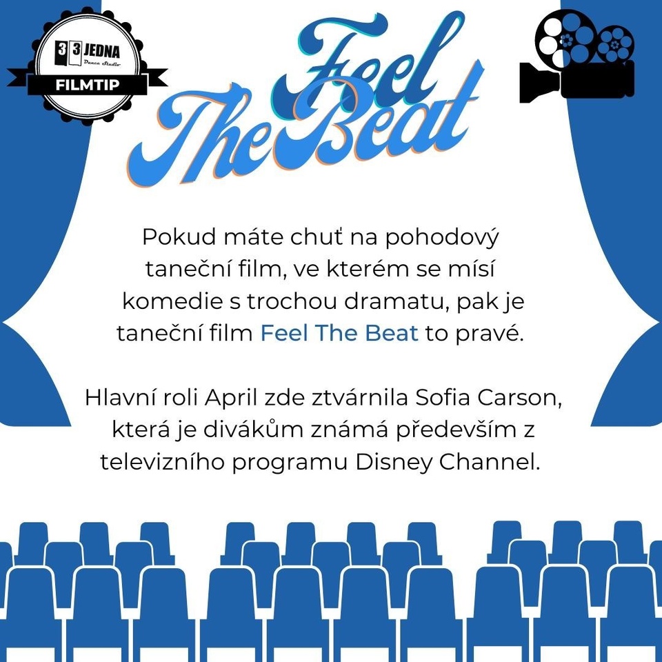 "Pro některé diváky se jedná o oddechovku, pro jiné zase o tuctový film. Pro mnohé je film v mnoha ohledech předvídatelný a plný klišé. Na druhou stranu se však jedná o příjemnou rodinnou komedii, která neurazí."⁠
⁠
🎥 Kompletní recenzi tanečního filmu Feel The Beat, který je k dispozici v češtině na Netflixu, si můžete přečíst na našem tanečním blogu 😊⁠
⁠
1⃣ Klikněte na odkaz v biografii našeho profilu⁠
2⃣ Klikněte na tento obrázek ⁠
3⃣ Přečtete si informace o nových tanečních filmech na Netflixu ⁠
