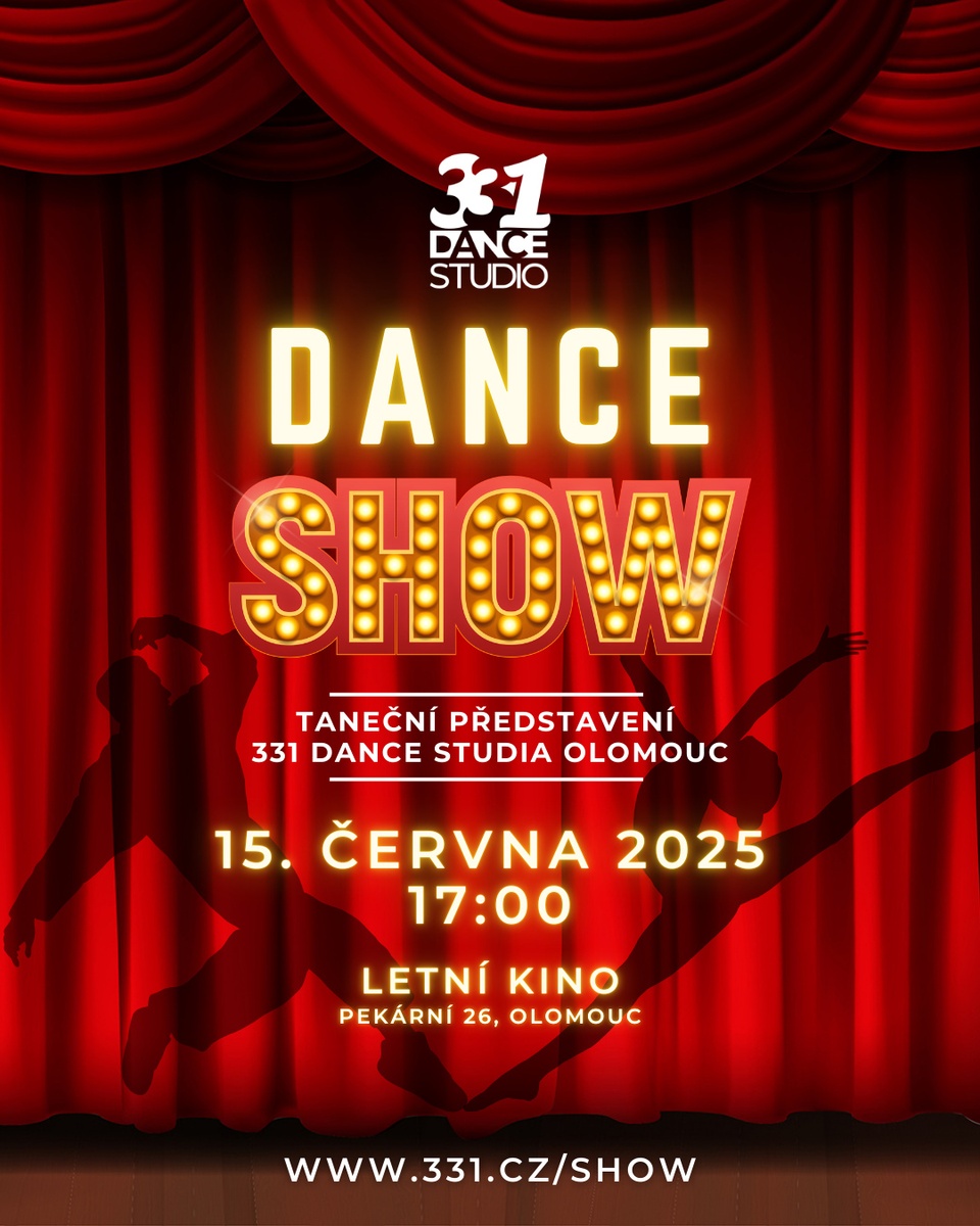 ⭐ 331 Dance Show 2025⁠
⁠
331 Dance Show je závěrečné taneční představení 331 Dance Studia Olomouc, v rámci kterého vás čeká nabitý taneční program. Uvidíte speciálně vytvořené choreografie soutěžních skupin i nesoutěžních tanečních kurzů od dětí až po dospělé tanečníky 😍⁠
⁠
331 DANCE SHOW 2025⁠
✔️ 15. 6. 2025 od 17:00⁠
✔️Letní kino Olomouc, Pekární 26⁠
⁠
Vstupenky jsou v předprodeji na www.331.cz/show 😊⁠
⁠
Jestli se ti tento příspěvek líbí ⤵️⁠
⁠
❤️ dej mu lajk ⁠
✍️ napiš do komentářů svoje postřehy⁠
💟 sdílej ho⁠
🏷 sleduj @331dancestudio ⁠
⁠
Nebo si s námi přijď rovnou zatancovat ⤵️⁠
⁠
✅ Taneční lekce v Olomouci: ⁠
👉 www.331.cz/olomouc 👈⁠
⁠
✅ Taneční lekce v Praze:⁠
👉 www.331.cz/praha 👈⁠
⁠
#331dancestudio #olomouc #olomouc_city #olomouccity #tanecolomouc #praha #tanecpraha #tanecvpraze #tanec #tance #tanecniskola #tanecnistudio #tancovani #tanecni #taneční #dnestancim #dnestancujem #tanecnik #tanecnice #tanecnici #tancujeme #331show #331family