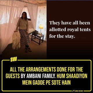 Anant Ambani and Radhika Merchant are getting married. But before that, there are ‘smaller’ pre-wedding festivities taking place in Jamnagar. Since this is an Ambani wedding, we are getting to see things we never expected – yet again. However, the provisions that they have for the guests, including the big and small services are especially luxurious. I mean, luxury is an understatement at this point.

Click the link in the bio to read more. 

#SWEditDesk #Ambani #AnantAmbani #RadhikaMerchant #AmbaniWedding

@manyailawadi