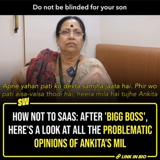 Even if you didn’t follow Bigg Boss, you know who Vicky’s mother is. You know her, because she loves to share. At this point, it looks like giving interviews is her hobby. It would’ve been nice and fun, if giving interviews only meant talking. Vicky’s mother or Ankita’s mother-in-law or Ranjana Jain, however you like to address her, is the saas we hear stories about. In all her interviews, the common theme comes down to blaming Ankita for everything wrong that exists in this world.

#SWEditDesk

@manyailawadi