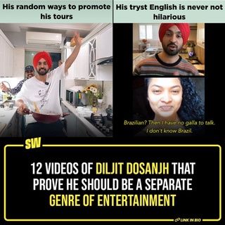 There need not be a list of reasons to love someone. Sometimes, even one excuse is good enough. But with singer-actor-entertainer Diljit Dosanjh, there is no end to our motivation. There’s something about his personality that is so authentically endearing on the top of his gripping music that makes him the favourite recipient of our love. 
We can give you a million reasons that would probably convey the same thing, but if you’ve paid close attention to Dosanjh’s social media, you’d know he’s a true entertainer both on and off stage. In fact, tap the Link in Bio to know why Diljit Dosanjh should be a separate genre of entertainment altogether.

#SWEditDesk @sabharwalvas