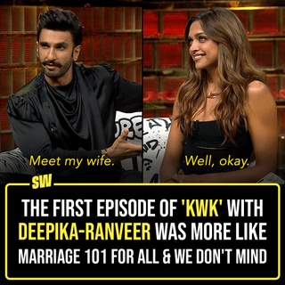 At the end of the day, actors are also people – and deep down, we all have similar needs from relationships. Ranveer Singh and Deepika Padukone’s equation in the first episode of Koffee With Karan is proof of it. The two talked about the time they were dating and what it’s like to get married. Without giving literal advice, they talked about everything that matters in a commitment. It was like a lesson on marriage, and an interesting one at that. Click the link in the bio to read more. 

✍️: @manyailawadi 

#SWEditDesk #KoffeeWithKaran #DeepikaPadukone #RanveerSingh