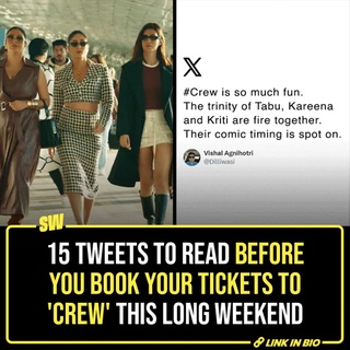 Crew, directed by Rajesh Krishnan and starring Tabu, Kareena Kapoor Khan and Kriti Sanon, is a heist comedy, which also features Diljit Dosanjh and Kapil Sharma in supporting roles. Ever since the release of the trailer, the film built a lot of expectations – especially for its casting.

Click the link in the bio to read more. 

#SWEditDesk

@manyailawadi