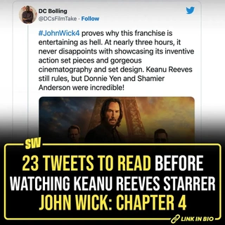 The man is back and he has destroyed all his competition and how! We're talking about Keanu Reeves and his latest movie John Wick: Chapter 4. By the end of its opening weekend, it has already earned ₹1,126 crores at the global box office. So, if you haven’t watched it yet, you definitely should. And if you need any more reason than Keanu Reeves, Tap the link in our bio to read a few tweets that’ll nudge you in the right direction.