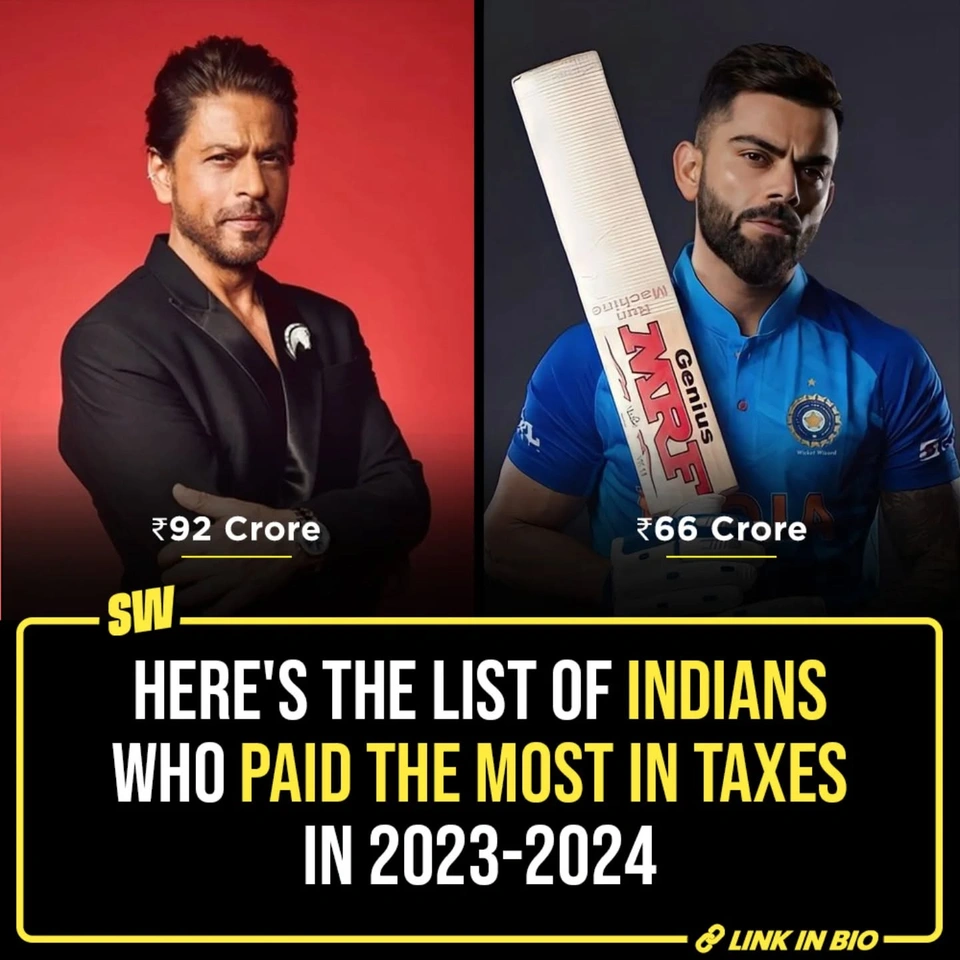 Do you know which top Indian celebrity paid a whopping ₹92 crore in taxes for FY 2024? And which popular comedian made a tax contribution of ₹26 crore? As we draw near to the end of this year, let's take a look at the country's biggest names who registered just as big numbers in tax payments.

Click the link in the bio to find out more.

@parulrajwanshi

[ Shah Rukh Khan , Virat Kohli , Kareena Kapoor Khan , Katrina Kaif , Tax Payer ]

#SWEditDesk