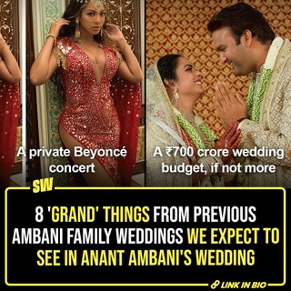 Anant Ambani & Radhika Merchant’s pre-wedding invite is out. And sooner than you’d expect, your feet will be flooded with pictures from the magnificent affair, costing 1000 times your monthly salary. This is not to remind you that you’re broke, but it’s just how all Ambani-related events are, in general.

Besides, there are some things that can only happen in Ambani weddings. And given we have one coming soon, here are 8 GRAND things we can expect, based on the history.

Click the Link in Bio to check them out. 

#SWEditDesk #MukeshAmbani #AnantAmbani #AmbaniWedding