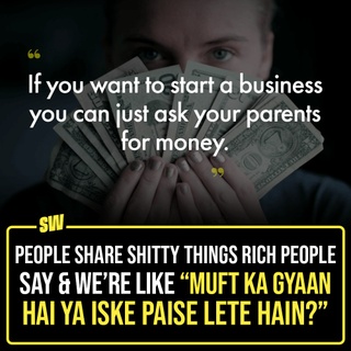 It’s ignorant when people with money or privilege say things that are out of touch. Of course, having money isn’t the problem, it’s the lack of acknowledgement of it that sounds wrong. In doing so, they don’t realize that there are a whole lot of people out there with different lives, solely because money changes things. It’s also always the people who have it, who say that money doesn’t matter – when in fact, it clearly does. Click the link in the bio to read about these great 'insights'.

#SWEditDesk