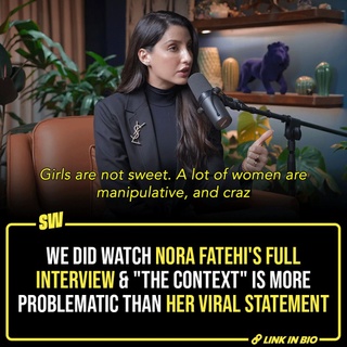 Every once in a while, someone famous decides that feminism is a bad idea, and gives our already regressive society a way to shame people who are constantly fighting for equal rights. Recently, Nora Fatehi’s opinion on feminism had a similar effect. The actress talked about women wanting equal rights, and how, according to her, that is just ‘extreme’ behaviour. A specific part of the video is constantly doing rounds on the internet, and so a common argument is to watch the video in entirety. You should, but it doesn’t get better.

#SWEditDesk 

@aaliyahjainx