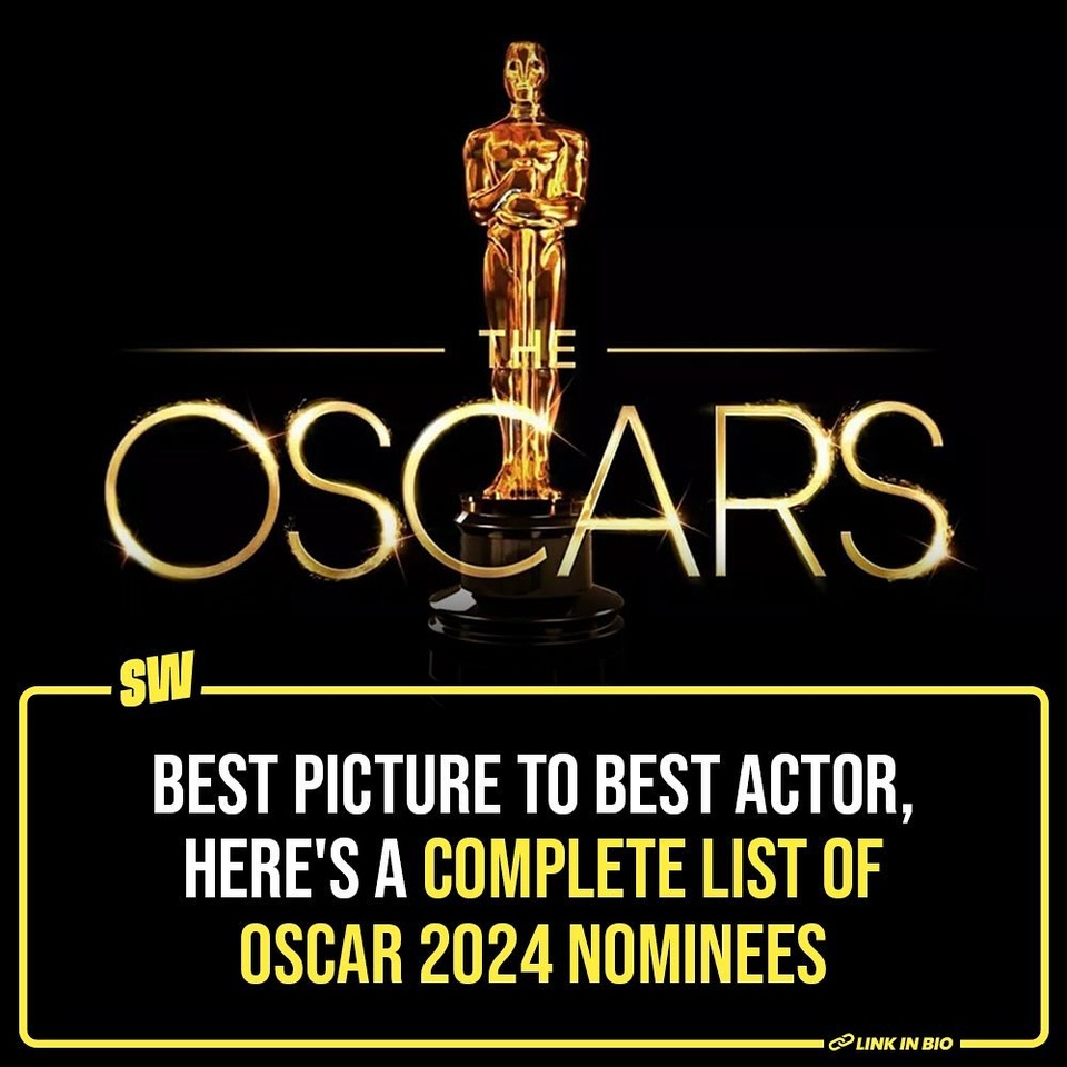 The annual investiture ceremony for the global film industry is approaching, and the prospective candidates have been announced. In short, the Oscars are coming. Soon, your feeds will be flooded with who’s who of the entertainment universe, and we’ll unabashedly play our part in it.

Over the years, The Academy Awards’ reputation has elevated to become an equivalent of the most prestigious award one can receive in the film industry. It’s like every artist’s dream today. And the nominees list for Oscars 2024 is out. Overall, there are 23 categories comprising 5 nominees for each, except the Best Picture category, which has 10 films as nominations.

Click the Link in Bio complete list of nominees for the 96th Academy Awards.

#SWEditDesk #Oscars #OscarNominees