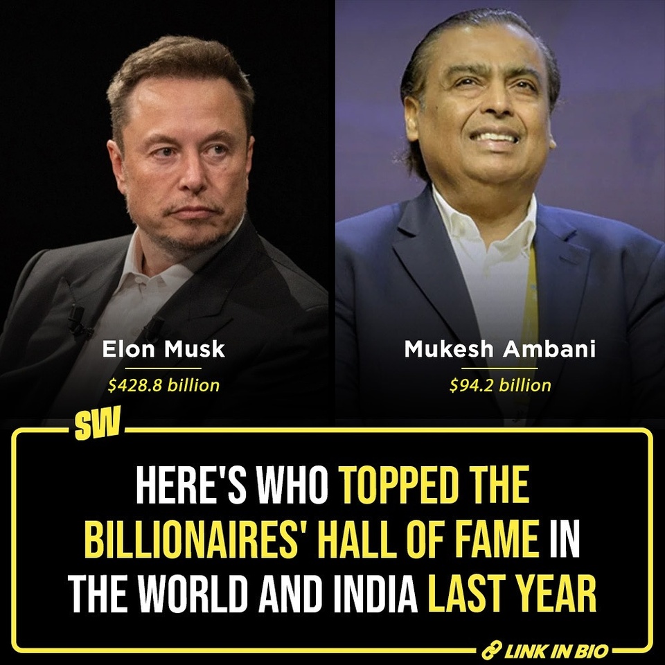 2024 was THE year for the rich. While rest of the world was battling political unrest, climate changes, economic instability and wars, the rich were busy getting richer. According to the Forbes, the combined wealth of 2,781 billionaires was $14.2 trillion, which was up by $2 trillion from 2023. These billionaires hailed from diverse industries and in some cases, even dictate global development. Tap the link in bio to know who the richest people on the planet and India were.

@notsopreet

[Richest people in world, Richest people in India, Richest women]

#SWEditDesk