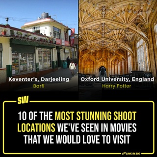 The thing about movies is that they take you into a whole other world. In fact, one of the strongest factors that contribute to a film's charm is the locations that are used as backdrops. From Harry Potter's Hogwarts to K3G's humongous mansion, the locations were part of the movies and their magic. 

So, we've curated some of the most stunning shoot locations that movies have had for you to scroll through and up your film know-how. Click the Link in Bio to take a look.

#SWEditDesk #MovieLocations #harrypotter 

✍: @quaintharshita