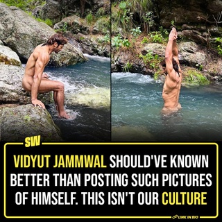 When life gives you lemons, trade them for clothes and wear them – just some wisdom I’d like to impart to men, especially the ones who are in their prime. Actor and martial artist, Vidyut Jammwal shared a series of pictures from his retreat to the Himalyan ranges. While he talked about the spirituality that comes with being in the mountains, his actions showed otherwise. Imagine a young man glorifying the idea of posing naked. Imagine what it would do to young minds, when a celebrity chooses to do something SO irresponsible. Click the link in the bio to read more.

#SWEditDesk #VidyutJammwal