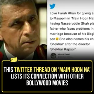 Main Hoon Na, the movie that holds a warm space in our hearts, is one of those we-grew-up-watching-this movies. With relatable characters and an iconic background score, this movie holds a bunch of memories in our lives.

A social media user, in a thread, listed all the minute connections of this movie with other desi movies, and trust us, it’s brilliant!

Tap the link in the bio to read all about it!