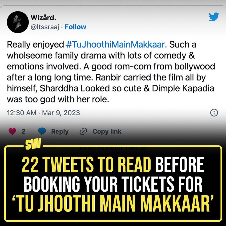The movie revolves around Mikki (Ranbir Kapoor) and Tinni (Shraddha Kapoor), who meet each other on a bachelor’s trip with their friends and decide to date each other. However, what follows next is a rollercoaster of emotions and drama.

Tap the link in bio to have a quick look at what the audience thought of the movie, have a quick read before booking your tickets!