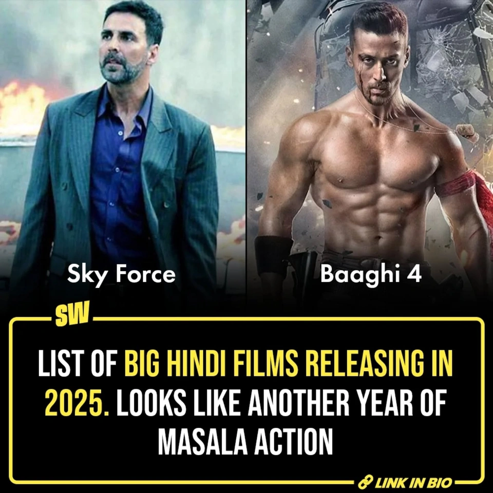 Well, 2025 is almost here and we know what mood Bollywood is in, for the next year. It is masala action. From Salman Khan to Vicky Kaushal, many have action thrillers lined up, along with some comedy and romance. Whether it is sequels or something new, it looks like 2025 is gonna be a make-or-break year for Bollywood. Honestly, that has been due for a long time. Tap the link in bio to find out what big Hindi movies are scheduled to release in 2025.

✍️:@notsopreet

[Bollywood, Salman Khan, 2025, Hindi movies]

#SWEditDesk