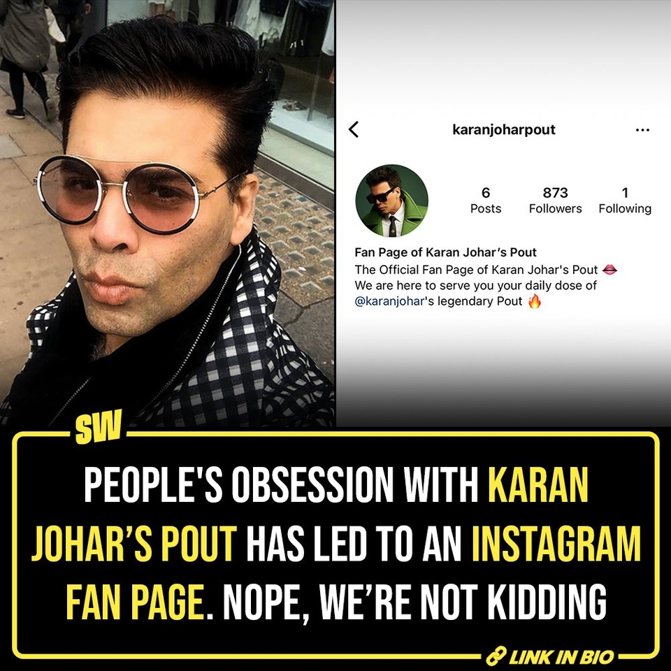 Karan Johar has been in his 'pouting era' for a long time now. He can pout anywhere, no matter the occasion. And perhaps because he has (over)mentioned his left profile pout over the years or cos his pout pictures exist everywhere, it has become difficult to imagine KJo without his lips-out-tilted-head expression.

I remember seeing his pouts in my late teens and how it prompted me to make that expression in every picture in the most awkward way possible. My memories folder is scarred now. I will never forgive him for it (*sighs of embarrassment*). 

Karan Johar is basically a brand ambassador for pouting in pictures. And well, as weird as it sounds, there is now an Instagram page for it. Yes, you read that correctly. The page proudly proclaims itself as the ‘The Official Fan Page of Karan Johar’s Pout’.

Click the Link in Bio to have a look!

#SWEditDesk #KaranJohar #PoutLikeKaranJohar
