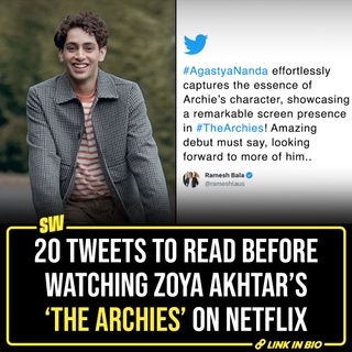 Archies, the coming-of-age musical revolves around the lives of seven friends: Archie, Betty, Veronica, Jughead, Reggie, Ethel and Dilton, and how the gang saves their little town, Riverdale.

The show marks the debut of Suhana Khan, Agastya Nanda and Khushi Kapoor. Apart from the main cast, Koel Purie, Santana Roach, Tara Sharma Saluja and Delnaaz Irani will also be seen in the movie. Click the link in the bio to read what people are saying about the new release.

#SWEditDesk #Animal #AnimalMovie #RanbirKapoor