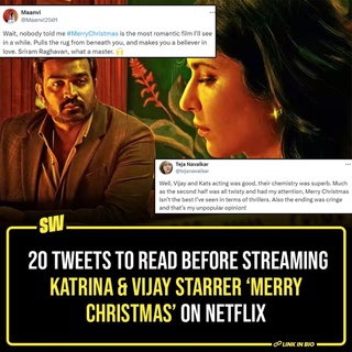Nearly two months after its theatrical release, it’s again “Merry Christmas” in March on Netflix. The Katrina Kaif-Vijay Sethupathi starrer is the latest directorial offering by Sriram Raghavan and is based on the French novel Le Monte-charge (Bird in a Cage). Having made its OTT debut on the 8th of March, this romantic thriller is being watched on Netflix by the cinephiles who missed it earlier in the theaters. The fans of this murder mystery have also rewatched it and are expressing their love on social media. Click the Link in Bio to read more.

#SWEditDesk