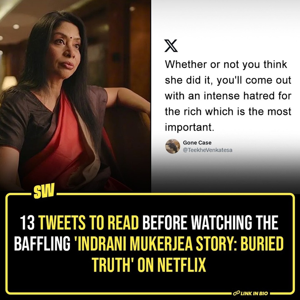 The 'Indrani Mukerjea Story: Buried Truth' is now streaming on Netflix. The documentary that focuses on Indrani Mukerjea, and the trial for allegedly killing her daughter Sheena Bora, has been released after Bombay High Court rejected CBI plea.

This true-crime docuseries re-examines the case that had shook the nation at the time. It focuses on new revelations, and digs deeper into the nuances of our society. From the looks of it, this series is a gripping account of the case, and its aftermath.

The internet understandably has a lot to say. Click the link in the bio to read more.

#SWEditDesk

@manyailawadi