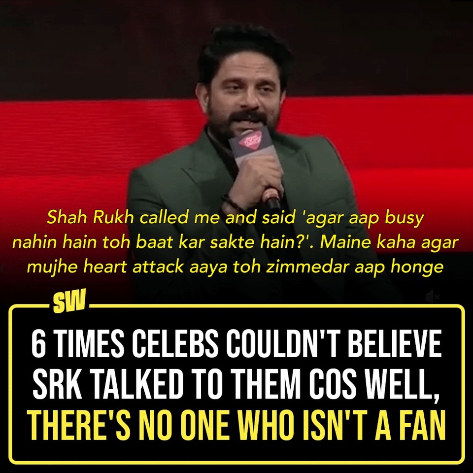 Shah Rukh Khan has lovers all over the world and their reactions on meeting him or just looking at him through their television screens define this well. From the excitement for his new movies to the joy of re-watching the old ones, we, as his fans, can't get enough. And, we are not alone. In the list here, we have mentioned how celebrities freaked out about being in the presence of Shah Rukh or just talking to him. It all makes sense! Click the link in the bio to read more.

#SWEditDesk #ShahRukhKhan