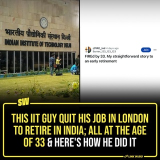 When they ask you about your plans in life, does retiring by the time you're 33 by any chance enter your mind? As outworldly as this appears, an Indian man who'd been working in London has actually opted for an early retirement in India, following the Financial Independence Retire Early (FIRE) lifestyle. He's shared a detailed account explaining the whys and hows of the BIG decision.

He graduated from IIT Delhi in 2012. He has a work experience of 11 years, seven of which are from an investment bank and the tech industry in London. Recently, he decided to retire early and move back to his parent's place in India.

Click the Link in Bio to know how he did it.

#SWEditDesk #FIREJourney #IITDelhi #RetireEarly

✍: @sabharwalvas