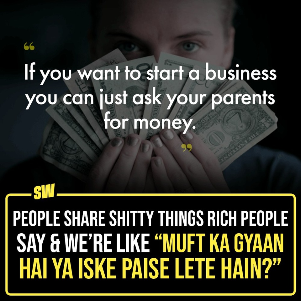 It’s ignorant when people with money or privilege say things that are out of touch. Of course, having money isn’t the problem, it’s the lack of acknowledgement of it that sounds wrong. In doing so, they don’t realize that there are a whole lot of people out there with different lives, solely because money changes things. It’s also always the people who have it, who say that money doesn’t matter – when in fact, it clearly does. Click the link in the bio to read about these great 'insights'.

#SWEditDesk