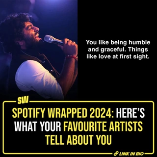 The Spotify Wrapped 2024 is here, with a complete overview of your life’s soundtrack. Music has a unique way of connecting us and in the words of Mark Ruffalo (Begin Again), "You can tell a lot about a person by what's on their playlist". Similarly, your favorite artists also say a lot about your personality, interests, and even hobbies. Tap the link in the bio to read what your favorite artist on Spotify Wrapped 2024 reveals about your personality.

✍️: @notsopreet

[Spotify Wrapped, Favorite Artist, Arijit Singh, Shreya Ghosal] 

#SWEditDesk
