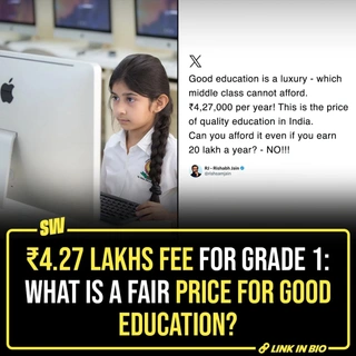 Recently, a Jaipur-based entrepreneur posted the exorbitant school fee structure for enrolling his daughter into Grade 1. It was 4.27 lakhs per annum. The now-viral tweet has everyone agreeing on the state of education in India - you cannot give decent opportunities to your child without perhaps cutting corners on key essentials of daily life. Does a big fee always translate into good education? Who’s to blame here - businesspersons or parents?

@parulrajwanshi

[ Education, School Fee, India ]

#SWEditDesk