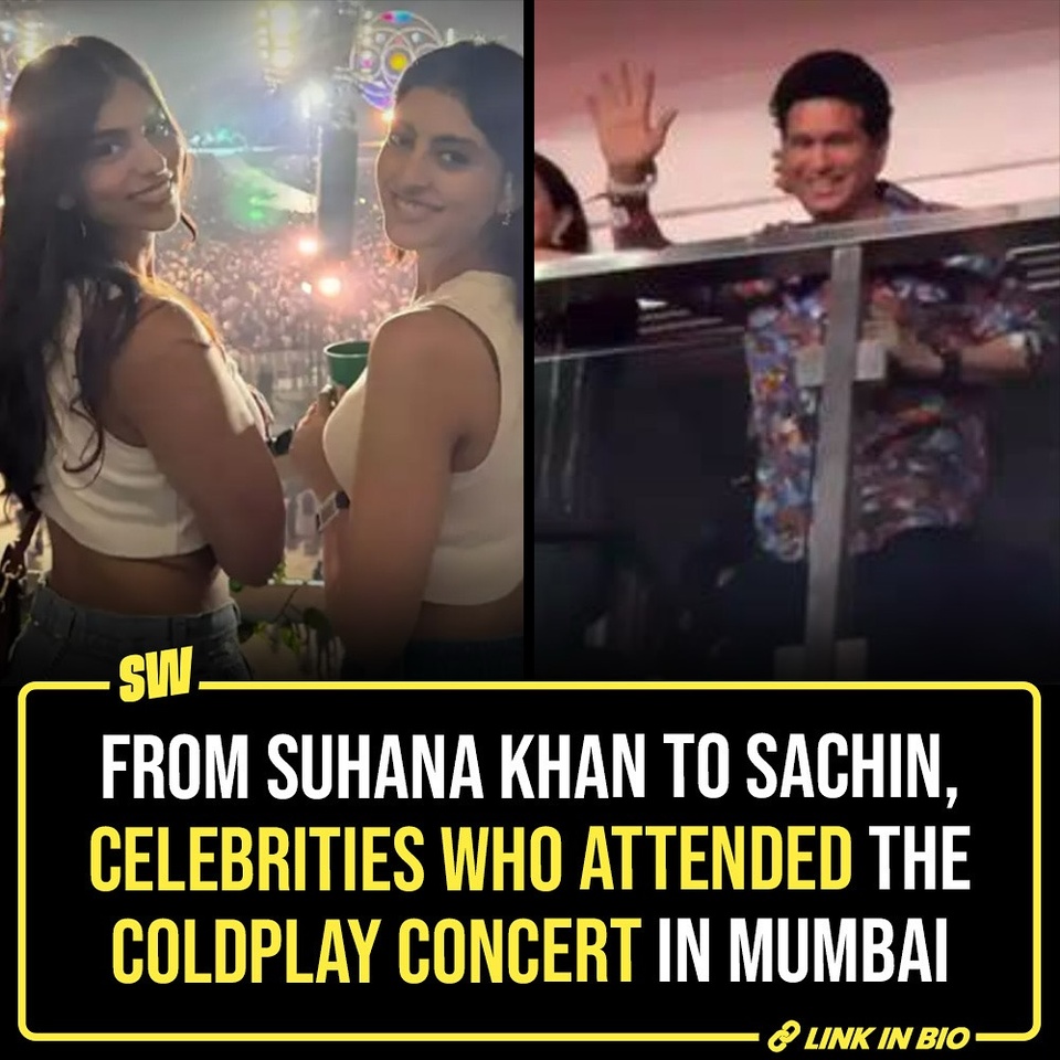 The Coldplay concert in Mumbai wasn’t just a performance, it was literally “a sky full of stars”. From Bollywood celebrities to directors and chess grandmasters, the concert witnessed some extra glamour when fans spotted their favorite celebs in the crowd. Tap the link in the bio to know which stars made it to the much-awaited nights and showed their love for the band and its sparks!

@notsopreet

[Coldplay, Mumbai, Sachin Tendulkar, Suhana Khan, SRK]

#SWEditDesk