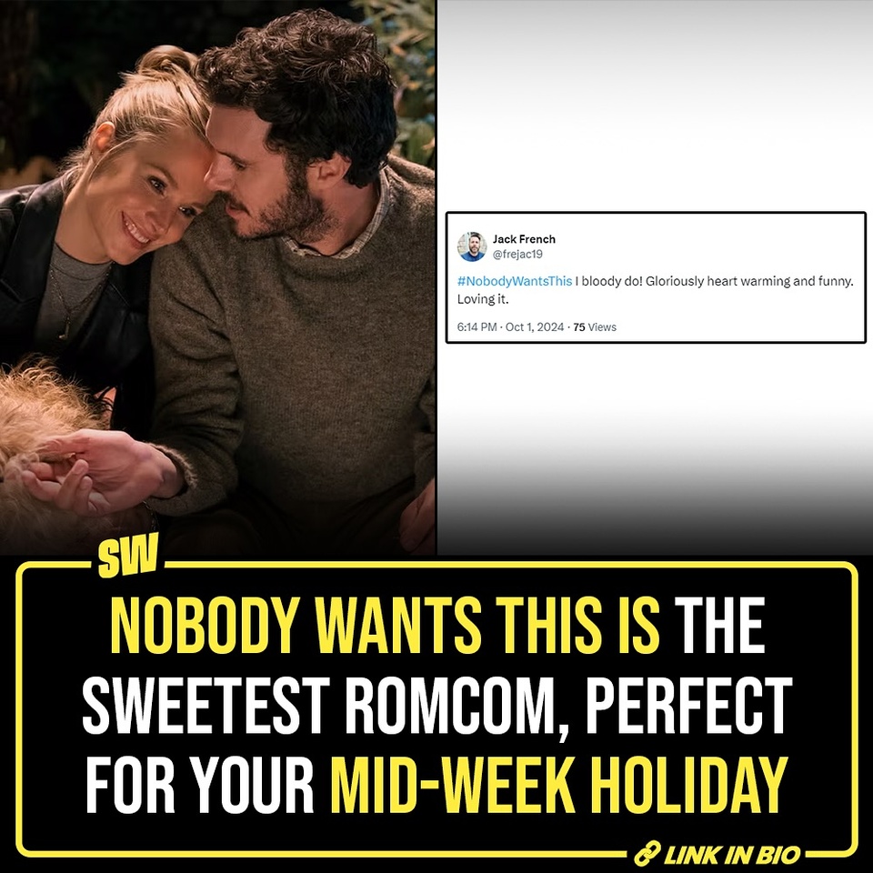 Don’t have any plans for this mid-week holiday? (come on, we know you don’t, dry day, not a long weekend, we know you would be home) Don’t worry, we have the sweetest rom-com recommendation for you. “Nobody Wants This” on Netflix is perfect for a holiday binge while snuggling on your couch. Here are all the tweets to read so that you can quickly decide if you want to binge it.

@soumyasekhardas 

[ Nobody Wants This , Netflix , Rom-com ]

#SWEditDesk