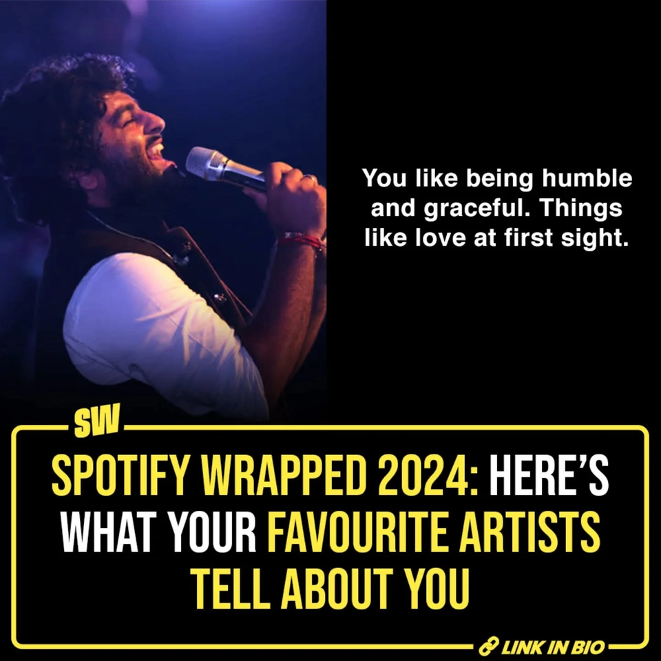The Spotify Wrapped 2024 is here, with a complete overview of your life’s soundtrack. Music has a unique way of connecting us and in the words of Mark Ruffalo (Begin Again), "You can tell a lot about a person by what's on their playlist". Similarly, your favorite artists also say a lot about your personality, interests, and even hobbies. Tap the link in the bio to read what your favorite artist on Spotify Wrapped 2024 reveals about your personality.

✍️: @notsopreet

[Spotify Wrapped, Favorite Artist, Arijit Singh, Shreya Ghosal] 

#SWEditDesk
