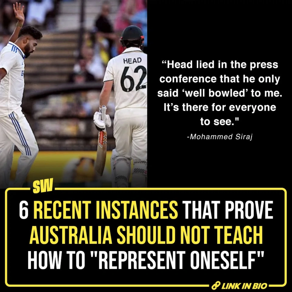 Controversies and Australian cricket are never far away from each other. However, the Aussies, notorious for sledging their opponents often tend to take the moral high ground whenever their opponents ‘give it back’. The recent spat between Mohammed Siraj and Travis Head is one such instance. Not only did Head try to prove his innocence by saying he just said "well bowled", but he also questioned India with, “If that’s how they want to represent themselves, then so be it". According to Siraj, it’s a blatant lie.
 
So, we have compiled 6 recent instances, some on the field, some off-field, asking Aussies, “Is that how you want to represent yourself?”.

✍️: @soumyasekhardas

[ Siraj , Travis Head , controversy , BGT , India , Australia ]

#SWEditDesk