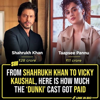 Rajkumar Hirani’s Dunki has finally released in theatres, and though the film has received mixed reviews, the cast performances are worth taking a look at. In fact, Vicky Kaushal’s work in the film is being discussed greatly.

The movie is a comedy-drama, and the plot revolves around illegal route of immigration. It stars Shah Rukh Khan, Vicky Kaushal, Taapsee Pannu, and Boman Irani. But here, we’ll be discussing what the cast was paid for this project.

Click the Link in Bio to know more. 

#SWEditDesk #shahrukhkhan #dunki #vickykaushal #taapseepannu