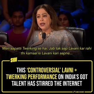 Recently a performance by a contestant on India’s Got Talent got an interesting reaction from one of the judges, Kiron Kher. Primarily, the contestant was performing a Lavni dance, but she decided to mix it up and combine it with Twerking. But Kiron Kher felt that the fusion was unnecessary and described the Twerking portions of the performance as vulgar.

Click the Link in Bio to read more. 

#SWEditDesk @quaintharshita