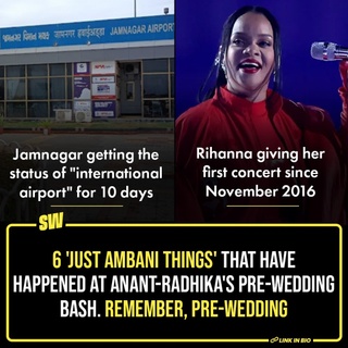 From their doggo carrying the rings and sending wedding cards worth ₹1.5 lakh to international celebrities attending the events, there are some things that one can ONLY witness at an Ambani wedding. As Anant Ambani and Radhika Merchant are set to tie the knot in July, here are the six things that have already happened – which only the Ambani clan could have made possible.

Click the link in the bio to read more.

#SWEditDesk #Ambani #AnantAmbani #RadhikaMerchant #AmbaniWedding

@aaliyahjainx