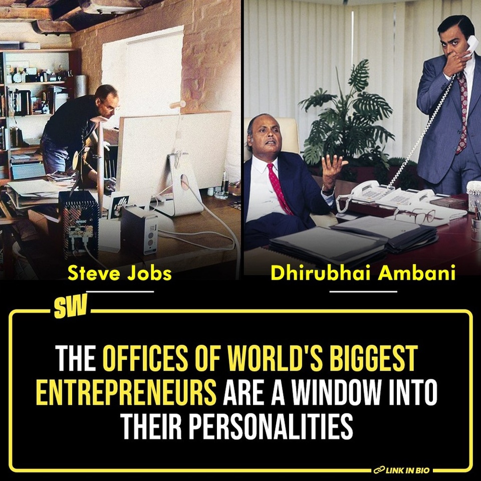 Spaces make a huge difference, which is why an office space decides the culture of work and how a workplace functions. It’s almost like all the big ideas are made and born in those cubicles. There’s a reason we talk about office spaces when we talk about the origin story of a business or firm. All famous entrepreneurs have sort of a motive associated with where they start their work. Steve Jobs is one example. So, in a way, it is interesting to associate all the big entrepreneurs with their work-spaces.

#SWEditDesk

@manyailawadi