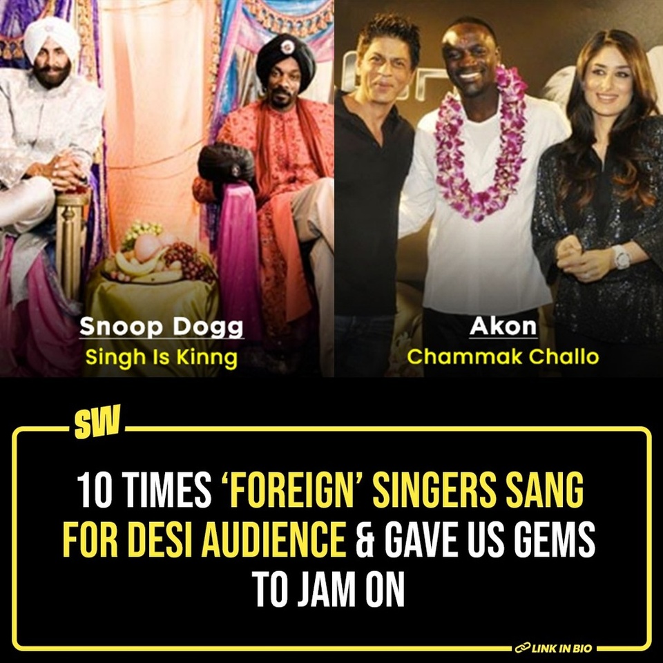 When International artists collaborate with music Industries across the world and produce songs, the results are often sensational. There’s something about the fusion of different flavours, cultures, and languages that’s enchanting, to say the least. Like, nobody could’ve imagined Akon, the first angrezi artist so many of us ever heard, would ever sing for a Bollywood movie. Yet, we find ourselves dancing to Chammak Challo at almost every party. 

Over the years, several such cooperations have culminated in path-breaking tracks. Click the Link in Bio to check out 10 of our favourites.

@sabharwalvas 
#SWEditDesk #bollywood