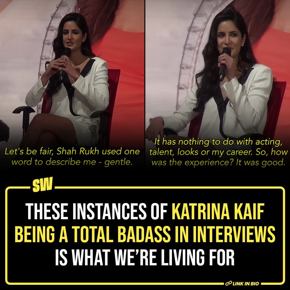 Katrina Kaif is an immensely talented dancer, and her growth as an actor needs to be talked about more often. However, what we always must address is her ability to come up with the perfect comebacks. Being a total badass is her thing, and we live for it. Katrina knows how to answer questions like a boss, shut down what’s wrong and, other times, just be plain witty. These instances are proof.

Click the link in the bio to read more.

#SWEditDesk #KatrinaKaif