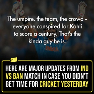 The India vs Bangladesh World Cup match was full of ecstatic moments, and the Indian team’s victory just made it all the more better. India secured their fourth consecutive win (touchwood) in the 2023 ODI World Cup by defeating Bangladesh with a seven-wicket win in Pune on Thursday. Virat Kohli’s century definitely left people overwhelmed, but all-in-all, it was a team effort and these highlights from yesterday are proof. Click the link in the bio to read more. 

#SWEditDesk #IndiaVsBangladesh #WorldCup #ViratKohli