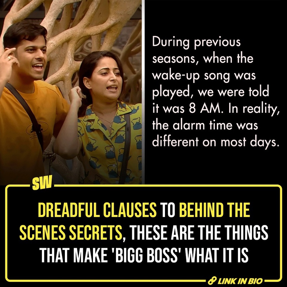 'Bigg Boss' is known for its heated arguments, intriguing tasks and strict rules. There are several lesser-known secrets about the show and the contract clauses of the contestants that are both, interesting and intriguing.

We decided to list these rules and behind-the-scenes secrets that are more fascinating than the show’s weekly raashan tasks. Click the link in the bio to read more. 

#SWEditDesk 

@aaliyahjainx