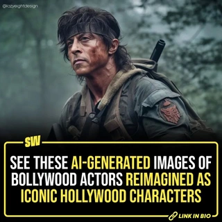The artificial intelligence (or, AI) generated image trend has picked up momentum. Several artists are sharing the stunning artworks that they have created with the use of AI. Jumping onto the bandwagon, an Indian design company has come up with a series of AI-generated images that reimagine popular Bollywood actors as iconic Hollywood characters. Taking to Twitter, Lazy Eight (an Indian design studio) shared a series of artwork where Bollywood actors were seen as characters from iconic Hollywood movies. They shared a series of six images. Tap the link in our bio to take a look!