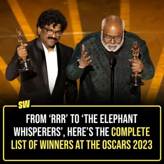 The 95th Academy Awards AKA Oscars 2023 took place on March 12, 2023, at LA’s Dolby Theatre. 
It was indeed a proud occasion for India as RRR’s Naatu Naatu won the Best Original Song and The Elephant Whisperer bagged the award in the Best Documentary Shorts category. The third desi nominee, Shaunak Sen’s All That Breathes, unfortunately, lost to Navalny in the Best Documentary Feature Film category.

Tap the link in our bio to take a look at the complete list of winners at the Oscars 2023!