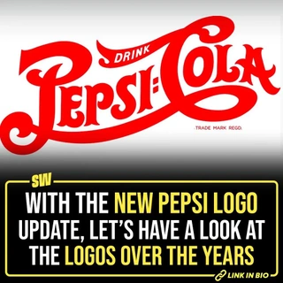 Pepsi has changed its logo again and it is getting mixed responses on the internet. But this is not the first time this over 100-year-old company has done that. Pepsi's logo has changed 15 times since it changed its name from Brad’s Drink in 1898.
Tap the link in our bio to take a look at all the Pepsi logo changes throughout the years.