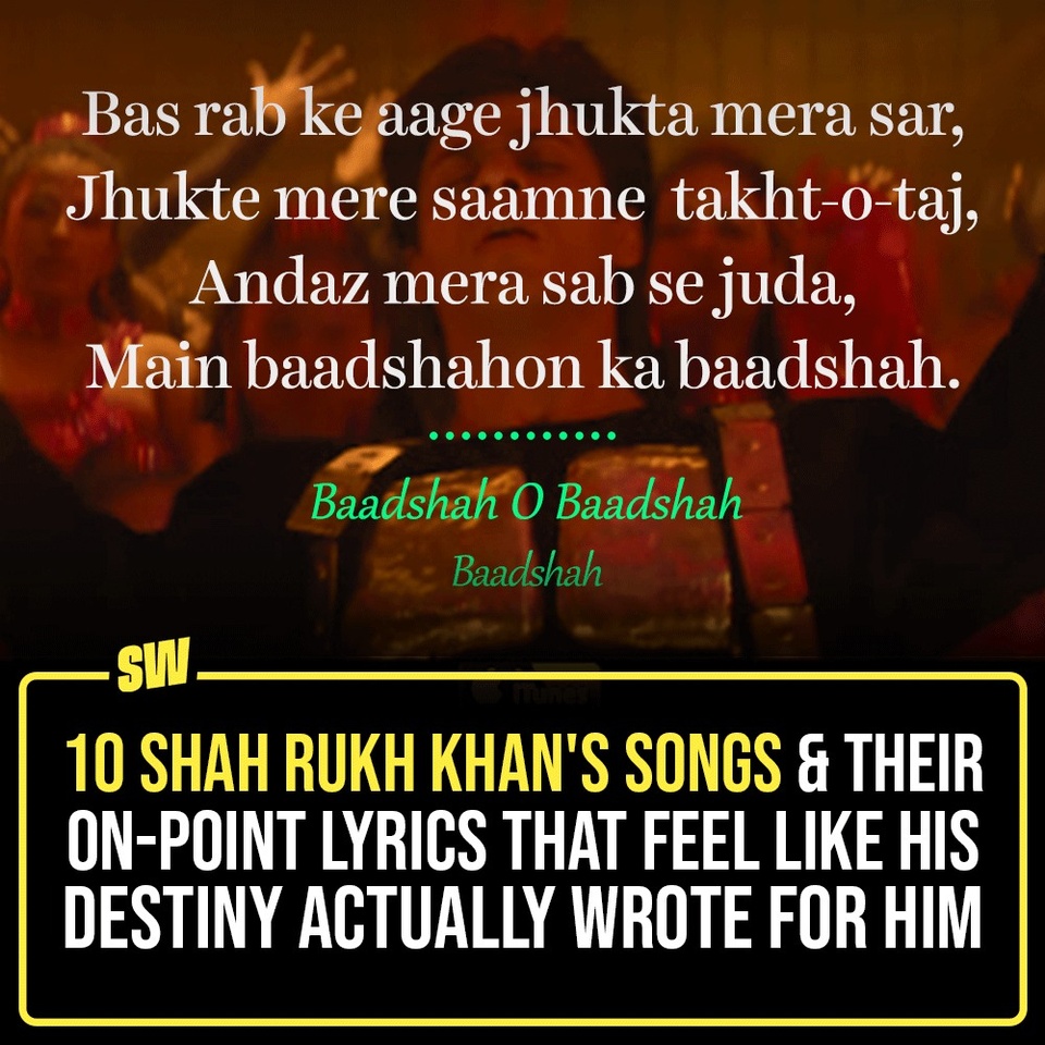 While we started listening to the songs from SRK movies on repeat, and it became increasingly evident that certain tracks resonated with his personal narrative, encapsulating his grand baadshah-like journey towards stardom. In this article, we have mentioned some of his songs that feel like his fate wrote for him in advance and the actor literally manifested it. Click the link in the bio to take a look.

#SWEditDesk #ShahRukhKhan