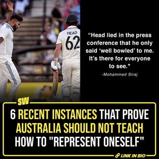 Controversies and Australian cricket are never far away from each other. However, the Aussies, notorious for sledging their opponents often tend to take the moral high ground whenever their opponents ‘give it back’. The recent spat between Mohammed Siraj and Travis Head is one such instance. Not only did Head try to prove his innocence by saying he just said "well bowled", but he also questioned India with, “If that’s how they want to represent themselves, then so be it". According to Siraj, it’s a blatant lie.
 
So, we have compiled 6 recent instances, some on the field, some off-field, asking Aussies, “Is that how you want to represent yourself?”.

✍️: @soumyasekhardas

[ Siraj , Travis Head , controversy , BGT , India , Australia ]

#SWEditDesk