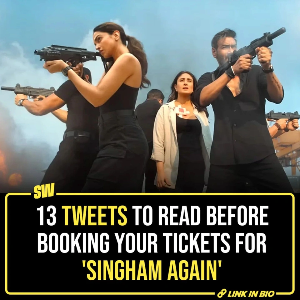 Rohit Shetty's larger-than-life mass entertainer is back in the theatres and one thing you can definitely expect from it, is drama. Is it the enjoyable kind worth your money, though? Read these tweets to get an idea.

@soumyasekhardas 

[ Singham Again , Ajay Devgan , Akshay Kumar , Ranveer Singh , Deepika Padukone ]

#SWEditDesk