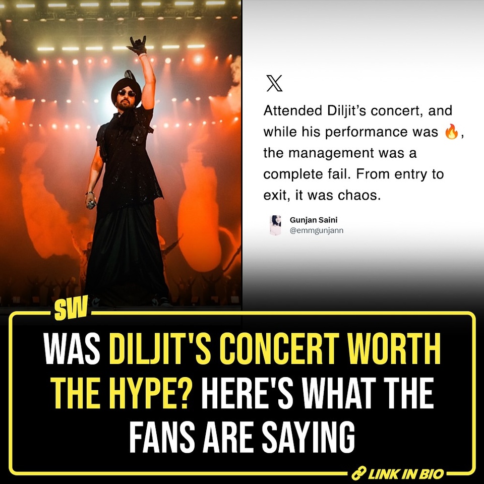 Diljit Dosanjh’s long-awaited DIL-LUMINATI Tour started off with a lot of excitement in Delhi this weekend. Fans were all ready to attend the concert of their favorite singer but unexpected logistical issues ruined the experience for many. Click the link in the bio to read what they have been saying.

@notsopreet 

[Diljit Dosanjh, Concert]

#SWEditDesk