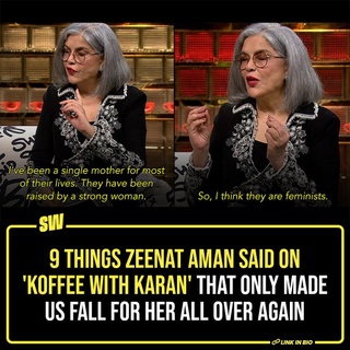 The Koffee With Karan S8 finale episode concluded with veteran actors Zeenat Aman and Neetu Singh as guests. And, to be honest, the episode became our favourite for the season, primarily because we adore Aman’s personality. Ever since she’s joined Instagram, and has quite literally taken over our feeds with her endearing anecdotes and breathtaking pictures, it’s like we have developed a new-found feeling of admiration and respect for her.

Naturally, her presence in the KwK episode was a treat. Click the Link in Bio to check out some of the things she talked about on the couch that just added to our affection for her.

#SWEditDesk #koffeewithkaran #kwk #zeenataman 

✍️: @sabharwalvas
