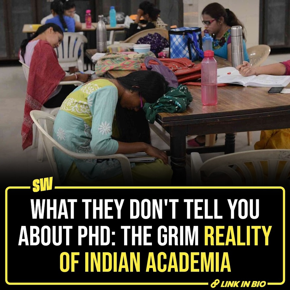 In Western countries where counseling forms an integral part of the PhD process, Indian institutions lack accessible and stigma-free mental health support systems.

@notsopreet 

[PhD Students, Indian Academia, Mental Health, Students]

#SWEditDesk